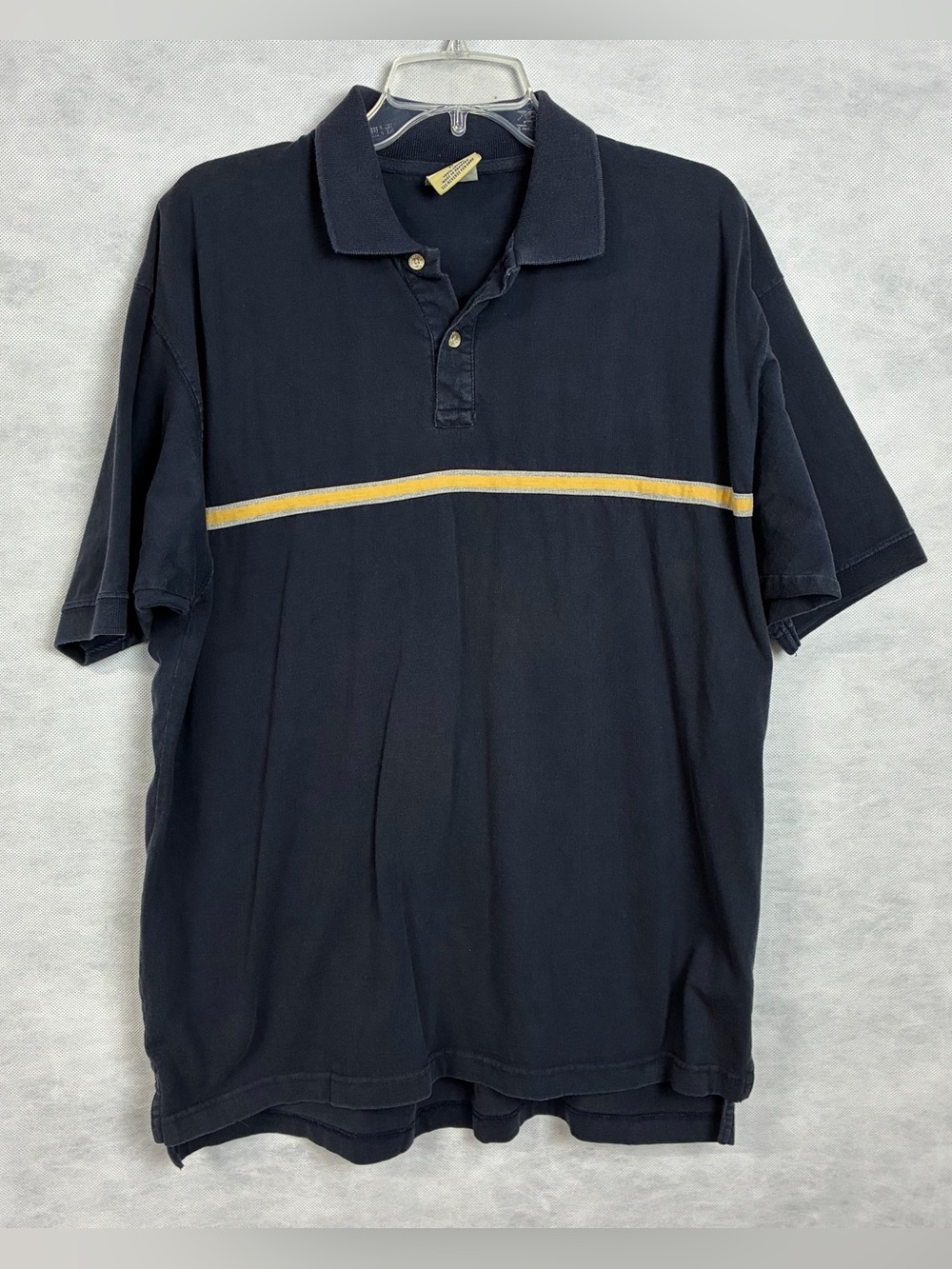 Vintage County Seat Polo Shirt Men’s Medium Navy Short Sleeve 90s Casual Stain